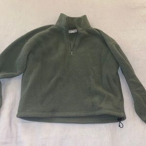 Everlane ReNew Quarter Zip Fleece. Size S in Hunter Green